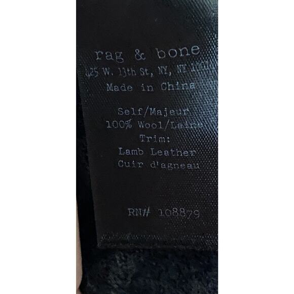 RAG & BONE 100% Wool Trim: Lamb Leather Men's Quarter Zip Sweater M - Picture 8 of 9